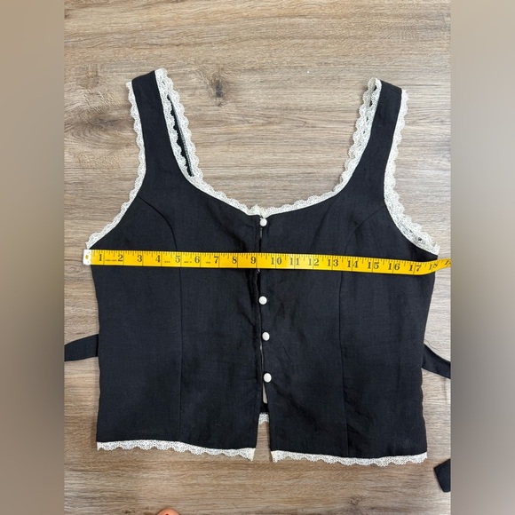 A. REN DARCY BLACK  LINEN TANK TOP size M NWT - Picture 9 of 12